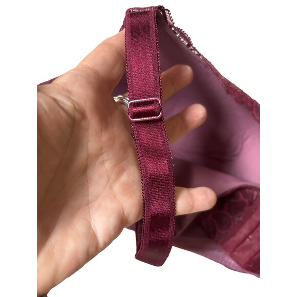 Torrid Curve Bra Size 48 D Burgundy Lace Wire-Free Lightly Lined Everyday - Picture 7 of 9